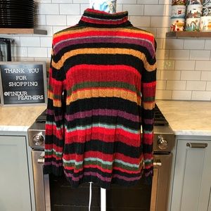 Tiara | Colorful Striped Turtleneck Sweater